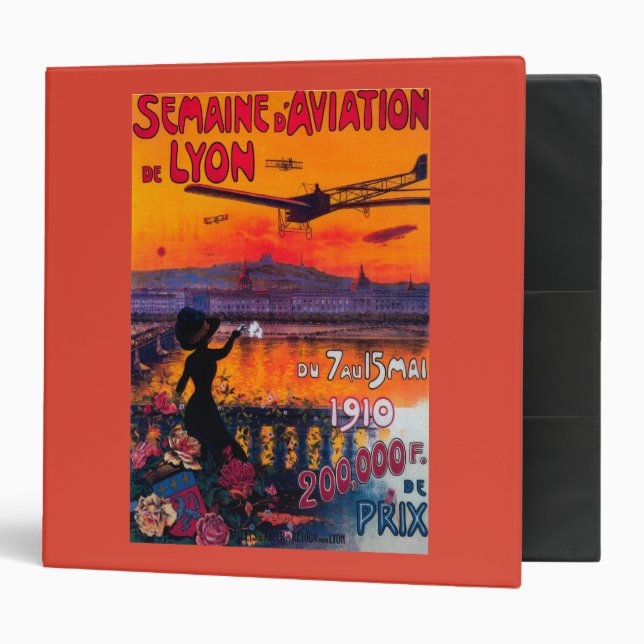 Semaine d' Aviation De Lyon Vintage Poster Binder (Front/Inside)