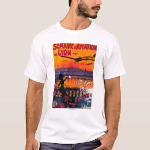 Semaine d' Aviation De Lyon Vintage Poster T-Shirt