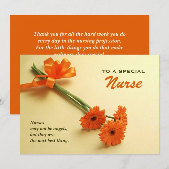 Semaine des infirmières / Carte de voeux de la Jou (Devant / Derrière)