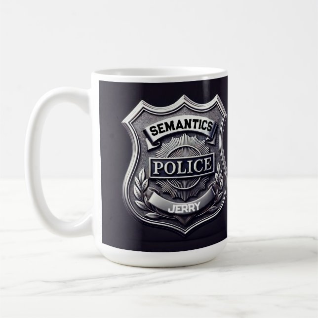 SEMANTICS Police mug - customizable (Left)