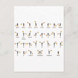 Semaphore Flag Chart Postcard