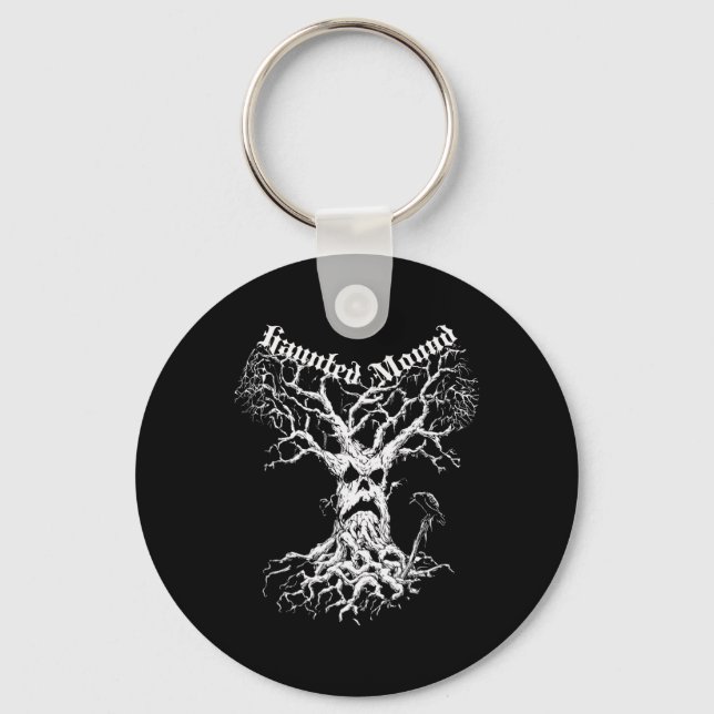 Sematary Merch. Design A Ghost Tree. Haunted Mound Keychain (Front)