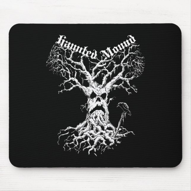 Sematary Merch. Design A Ghost Tree. Haunted Mound Mouse Pad (Front)