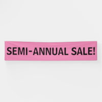 Semi-annuel Vente simple signe de bannière rose no