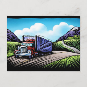 Semi-camionneur carte postale voyage pittoresque