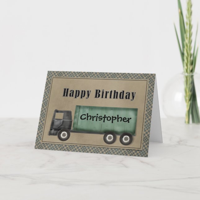 Semi carte d'anniversaire de camion (Devant)