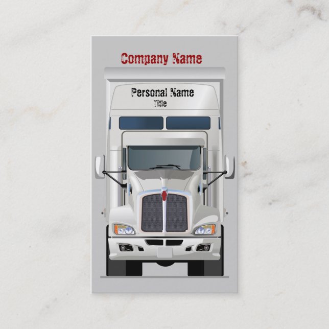 Semi carte de profil d'affaires de camion (Devant)