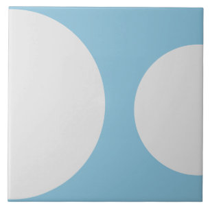 Semi Circle Modern Simple Blue and White Shapes Tile