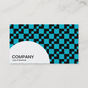 Semi-circle Panel - Domino Patchwork - Aqua Blue Business Card