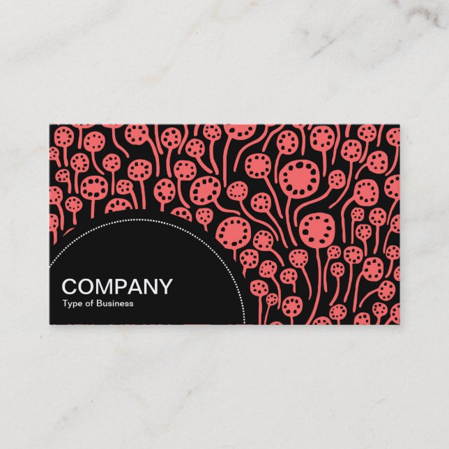 Semi-circle Panel (dots) -  090512 - Tropical Pink Business Card (Front)