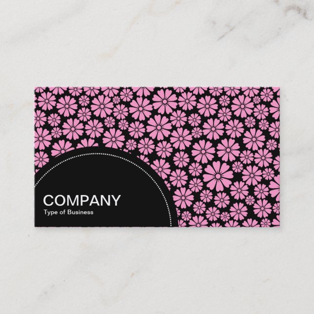 Semi-circle Panel (dots) - 8 Petals - Pink Business Card (Front)