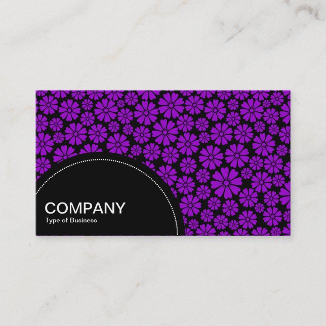 Semi-circle Panel (dots) - 8 Petals - Purple Business Card (Front)