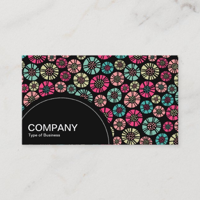 Semi-circle Panel (dots) - Abstract Flowers 031023 Business Card (Front)