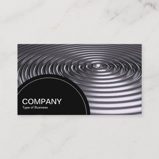 Semi-circle Panel (dots) - Concentric - Chrome Business Card (Front)