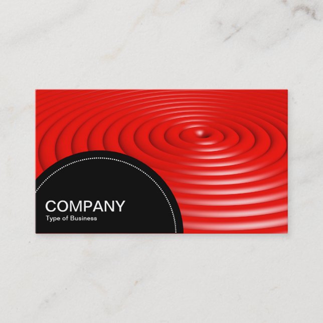 Semi-circle Panel (dots) - Concentric Rings - Red Business Card (Front)