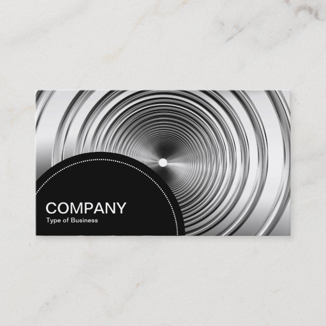 Semi-circle Panel (dots) - Long Spring B&W Business Card (Front)