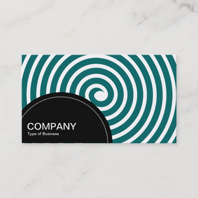 Semi-circle Panel (dots) - Spiral Moss Green Business Card (Front)