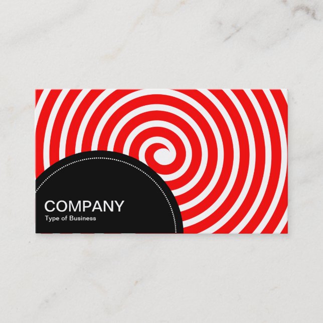 Semi-circle Panel (dots) - Spiral Red Business Card (Front)