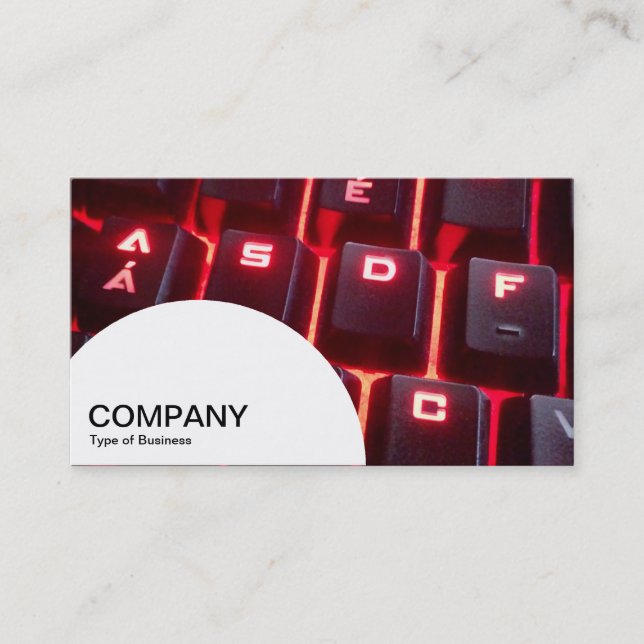 Semi-circle Panel - Glowing Keyboard Business Card (Front)