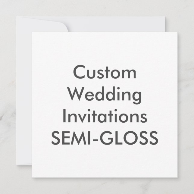 SEMI-GLOSS Invitations de mariage Carré de 5,25 po (Devant)