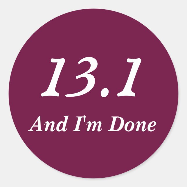 Semi-Marathon Coureurs 13.1 Sticker (Bourgogne) (Devant)