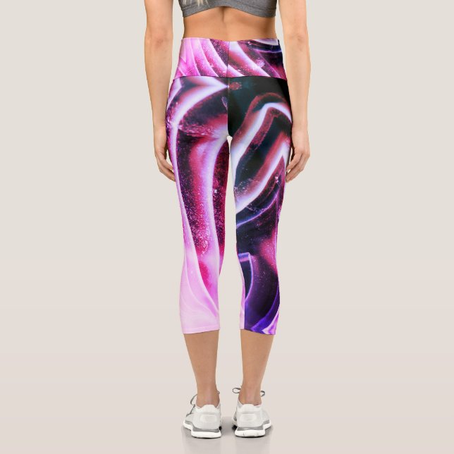 Semi-precious gemstone stone texture structure capri leggings (Back)