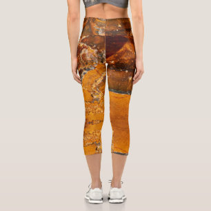 Semi-precious gemstone stone texture structure capri leggings
