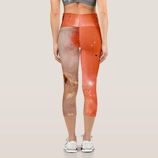 Semi-precious gemstone texture structure capri leggings (Back)