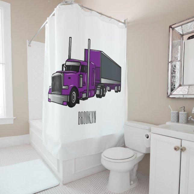 Semi-trailer truck cartoon illustration (In Situ)