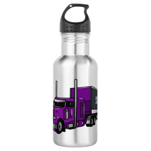 Semi-trailer truck cartoon illustration 532 ml water bottle
