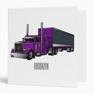 Semi-trailer truck cartoon illustration binder