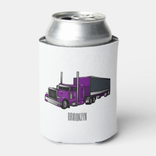 Semi-trailer truck cartoon illustration can cooler