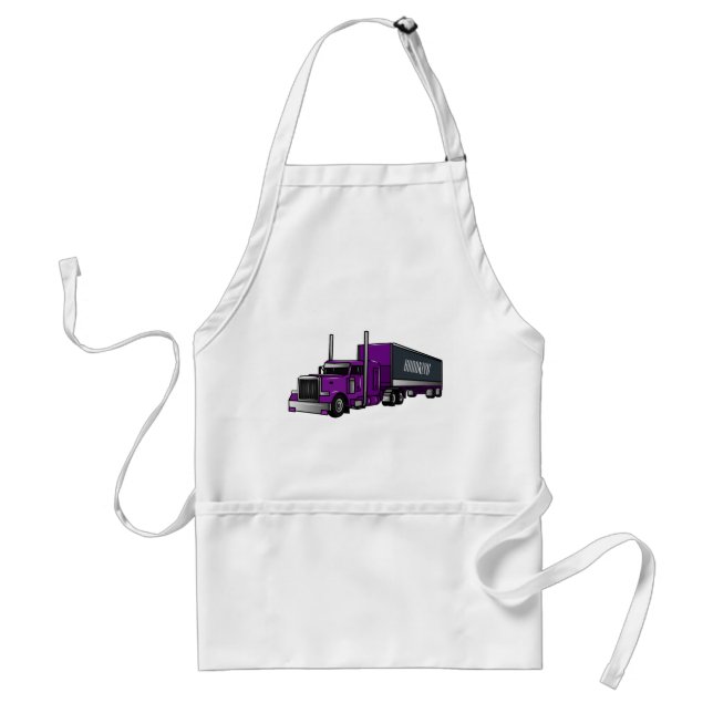 Semi-trailer truck cartoon illustration standard apron (Front)