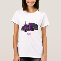 Semi-trailer truck cartoon illustration
