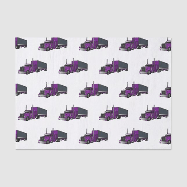 Semi-trailer truck cartoon illustration tissue paper (Front)