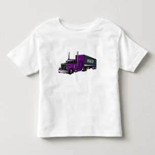 Semi-trailer truck cartoon illustration toddler t-shirt