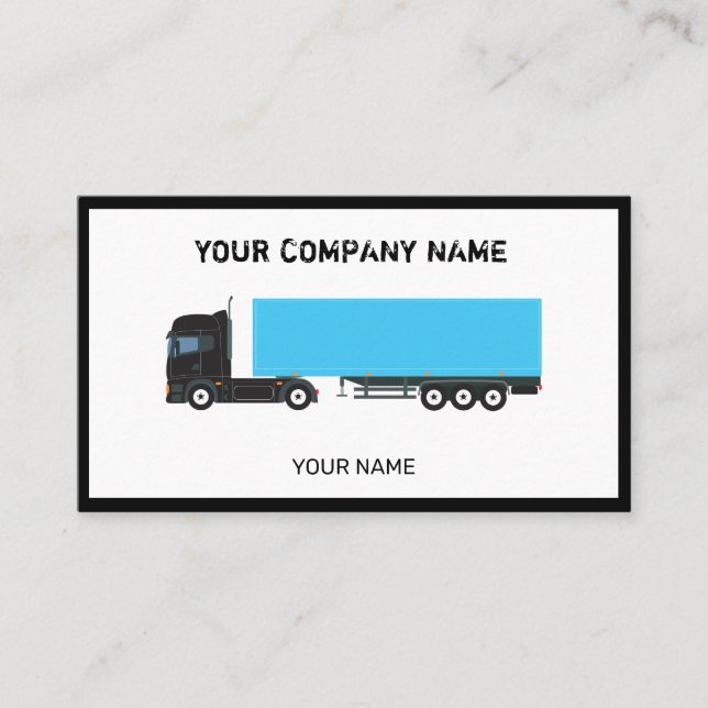 Semi-Trailer Truck Transportation Trucks Business Card (Front)