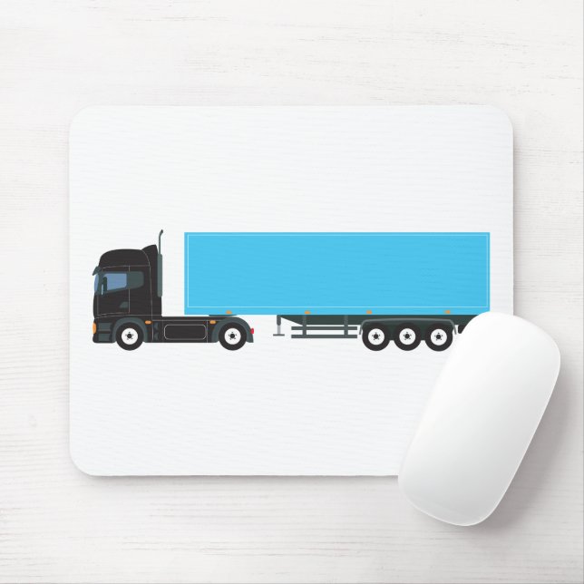 Semi-Trailer Truck Transportation Trucks Mouse Pad (With Mouse)
