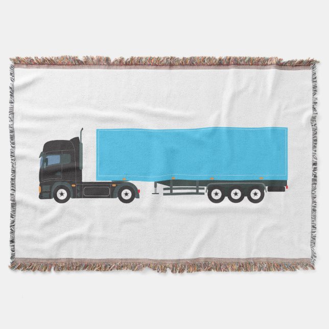 Semi-Trailer Truck Transportation Trucks Throw Blanket (Front)