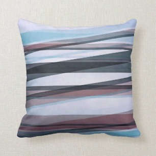Semi Transparent Layers In Pale Blue Burgundy and Throw Pillow