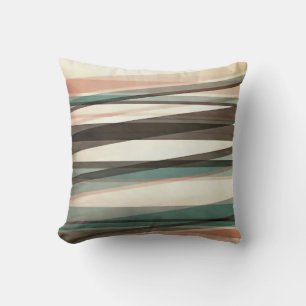Semi Transparent Layers In Peach Brown And Green Throw Pillow
