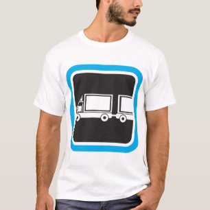 Semi-Truck and Trailer Blue Icon T-Shirt