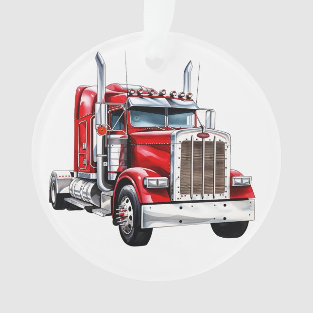 Semi Truck Big Rig  Ornament (Front)
