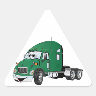 Semi Truck Cab Green Triangle Sticker