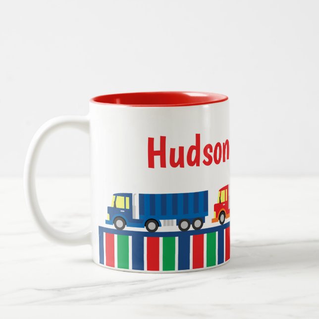 Semi Truck Convoy Personalized Mug (Left)