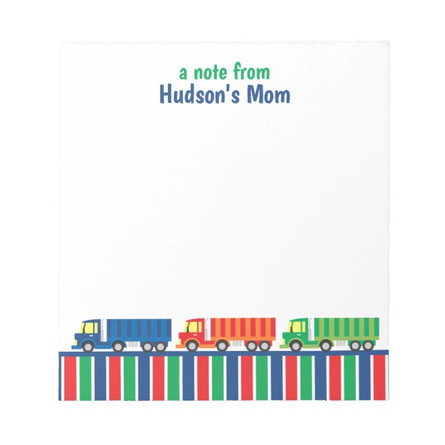Semi Truck Convoy Personalized Notepad (Front)