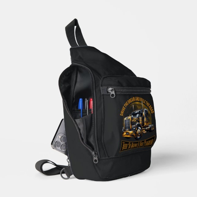 Semi Truck Driver Sling Bag (Open)