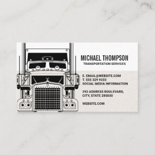 Semi Truck Front View   Transportation Business Card