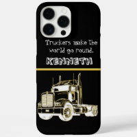 Semi-Truck Golden Digital Illustration