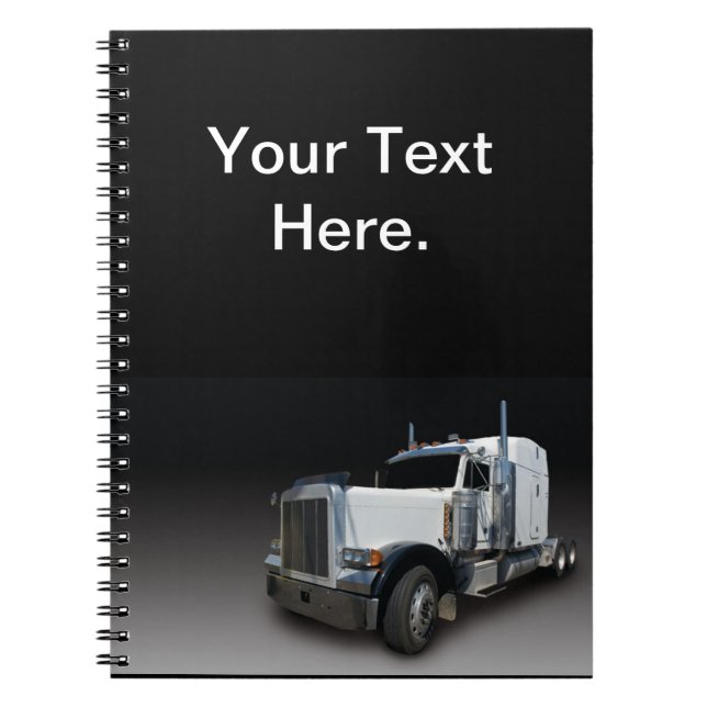 Semi Truck Log Book Spiral Notebook (Front)